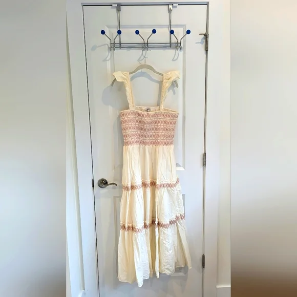 Madewell Lucie Smocked Tiered Midi dress Size L